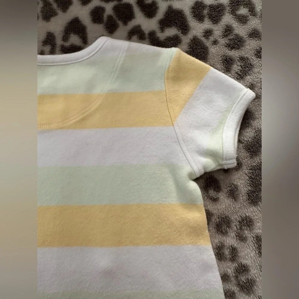 babyGap Short Sleeve Striped One-Piece for Baby in Green Yellow Size 6-12 Months